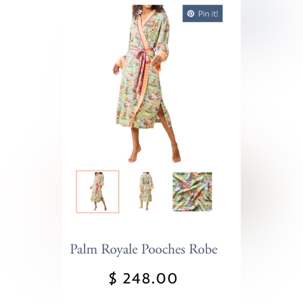 NWT Print Fresh Palm Royale Pooches Robe size L/XL - Picture 2 of 6